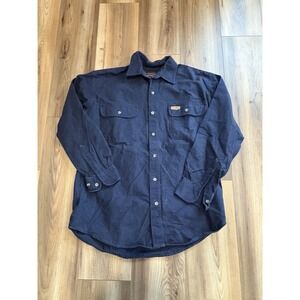 Five Brother Chamois Shirt Navy Blue Flannel Men's Sz Large Cotton
